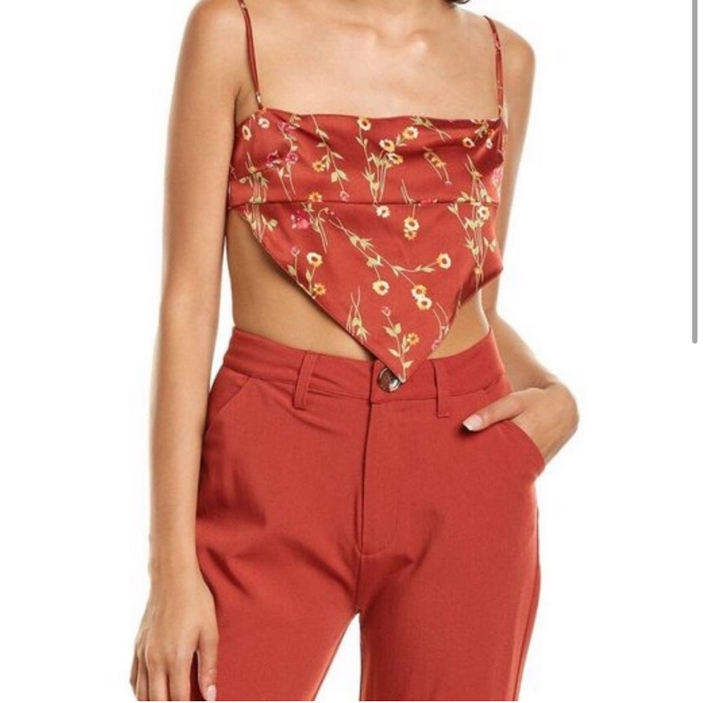 We Wore What Red Floral Bandana Top- Worn Once- Size S- Perfect Condition